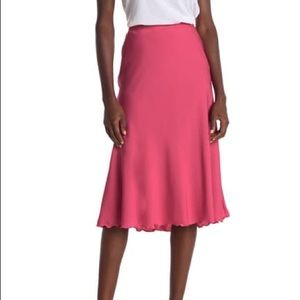 Theory | Lettuce Trim Silk Blend Midi Skirt | Sz 0